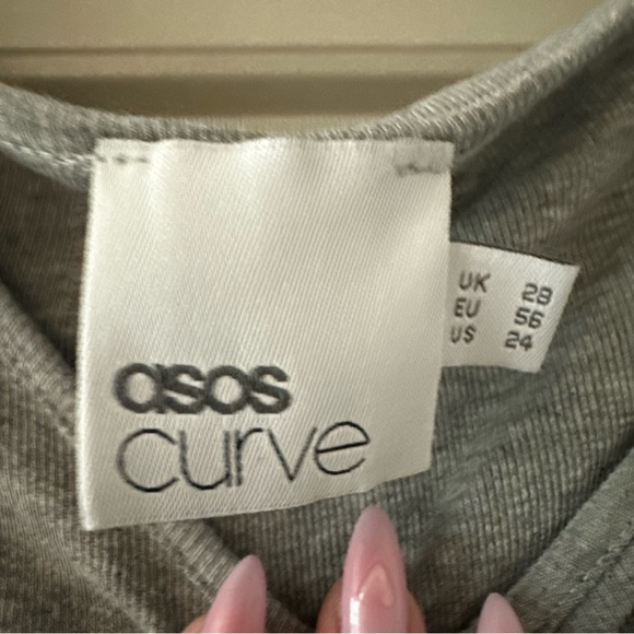 asos curve gray v-neck shirt - Picture 2 of 3